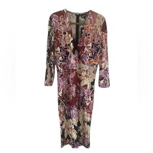 ROBERTO Just CAVALLI / abstract floral Print Wrap Dress 48